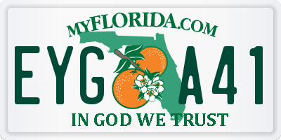 FL license plate EYGA41