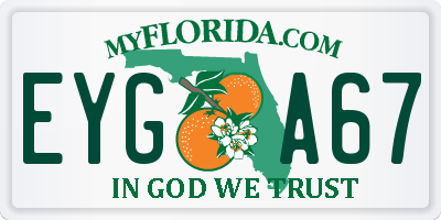 FL license plate EYGA67