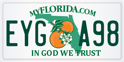 FL license plate EYGA98