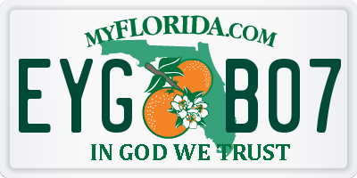 FL license plate EYGB07