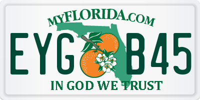 FL license plate EYGB45