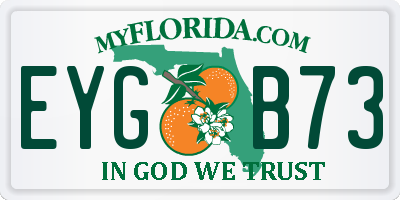 FL license plate EYGB73