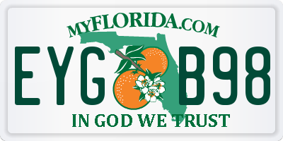 FL license plate EYGB98