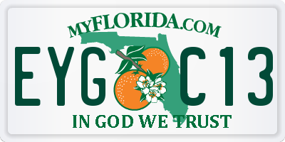 FL license plate EYGC13