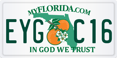 FL license plate EYGC16
