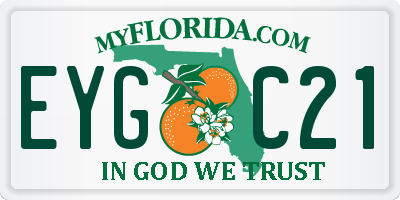FL license plate EYGC21