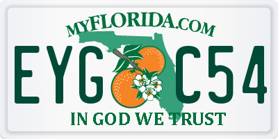 FL license plate EYGC54