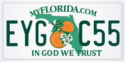 FL license plate EYGC55