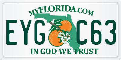 FL license plate EYGC63