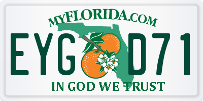 FL license plate EYGD71