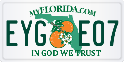 FL license plate EYGE07