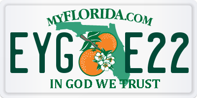 FL license plate EYGE22