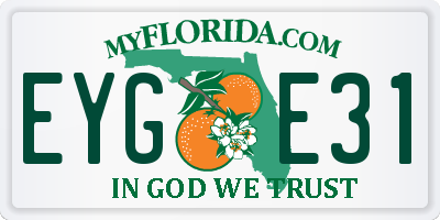 FL license plate EYGE31
