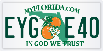 FL license plate EYGE40