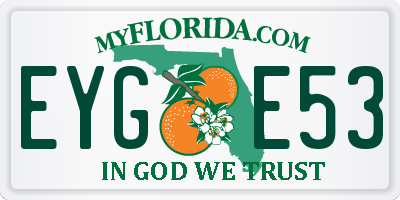 FL license plate EYGE53