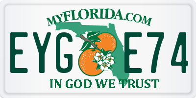 FL license plate EYGE74