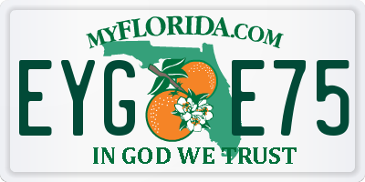 FL license plate EYGE75