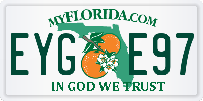 FL license plate EYGE97