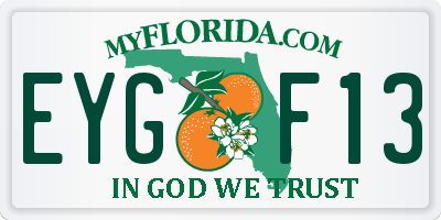 FL license plate EYGF13