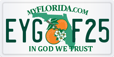 FL license plate EYGF25