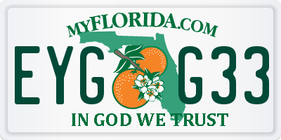 FL license plate EYGG33