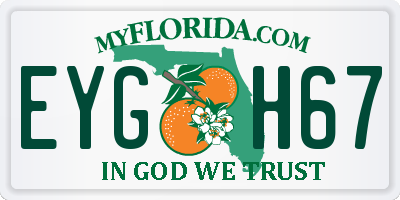FL license plate EYGH67