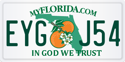 FL license plate EYGJ54
