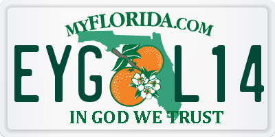 FL license plate EYGL14