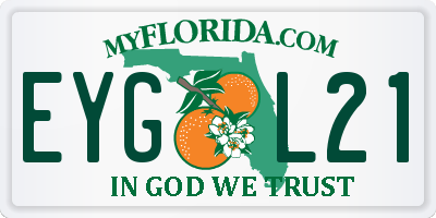 FL license plate EYGL21