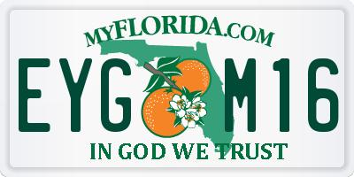 FL license plate EYGM16
