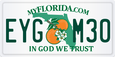 FL license plate EYGM30