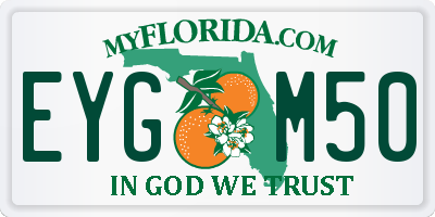 FL license plate EYGM50