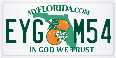 FL license plate EYGM54
