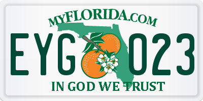 FL license plate EYGO23