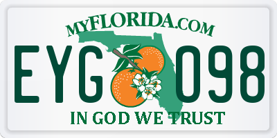FL license plate EYGO98