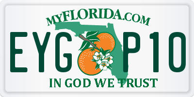 FL license plate EYGP10