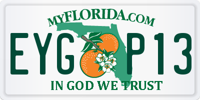 FL license plate EYGP13