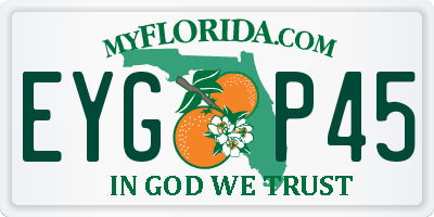 FL license plate EYGP45