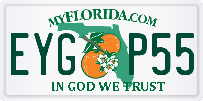 FL license plate EYGP55