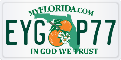 FL license plate EYGP77