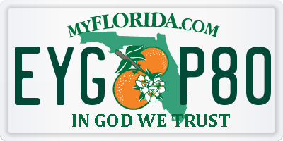 FL license plate EYGP80