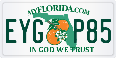 FL license plate EYGP85