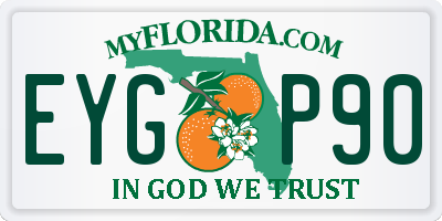 FL license plate EYGP90