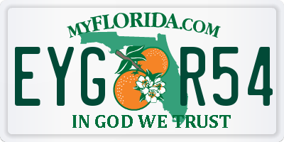 FL license plate EYGR54
