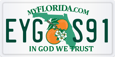 FL license plate EYGS91