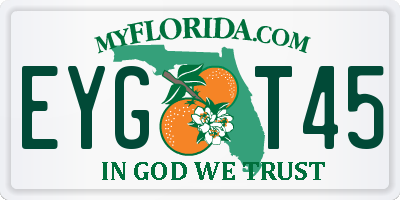 FL license plate EYGT45