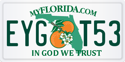 FL license plate EYGT53