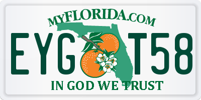 FL license plate EYGT58