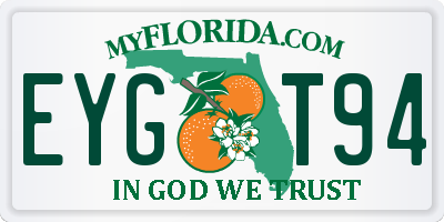 FL license plate EYGT94