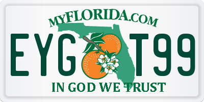 FL license plate EYGT99